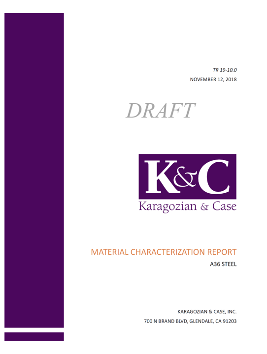 Dynamic Material Characterization Detailed Test Report